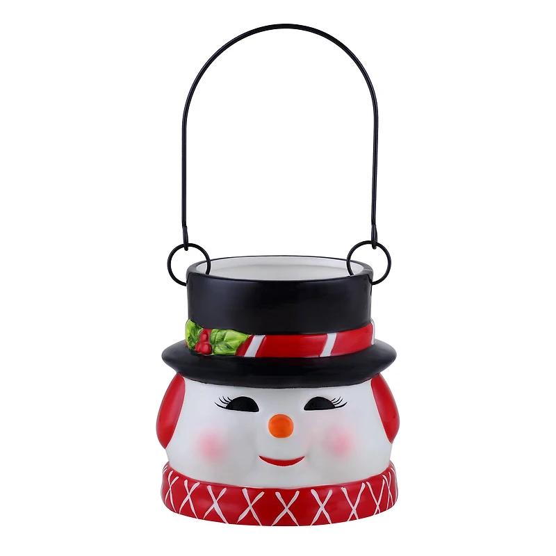 5" Snowman Nostalgic Ceramic Container
