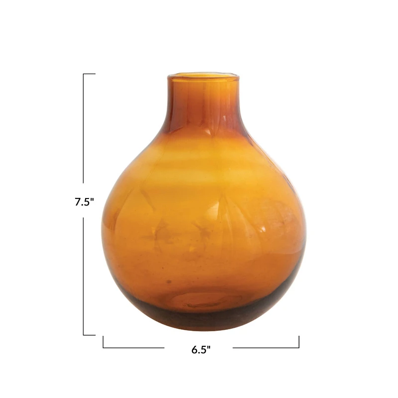 Hello Honey® Bloomingville 7.5" Amber Minimalist Glass Vase