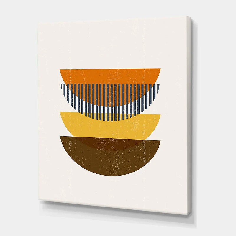 Designart - Abstract Geometric Moon In Earth Tones