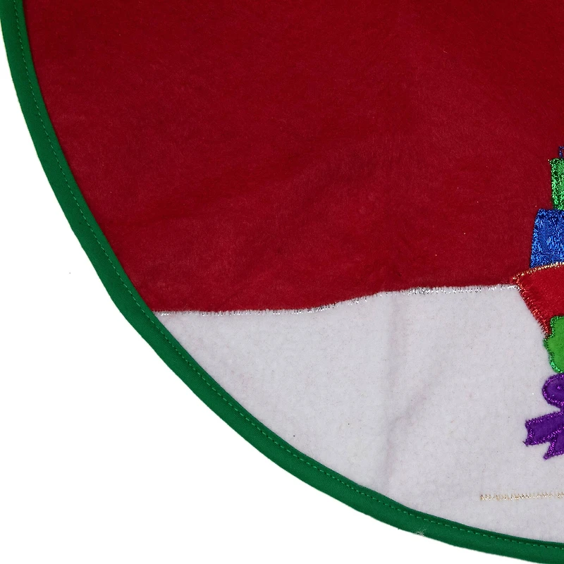 20" Embroidered Sleigh & Tree Applique Mini Tree Skirt