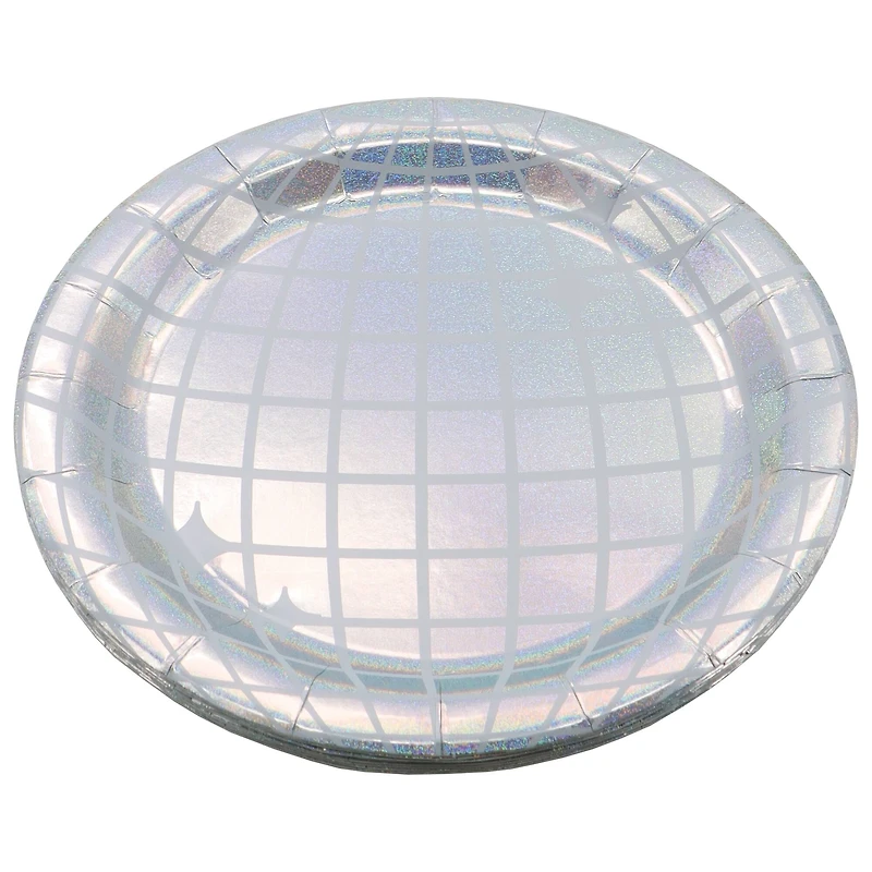 7" Iridescent Disco Ball Snack Plates, 8ct. by Celebrate It™