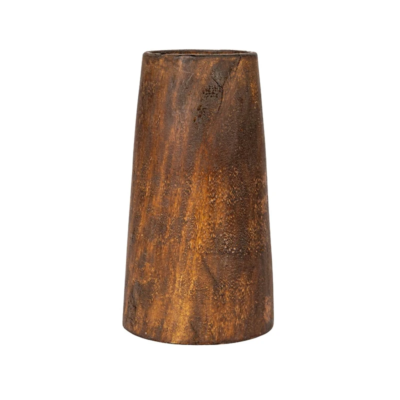 Hello Honey® Brown Round Reclaimed Wood Vase with Distressed Finish Set