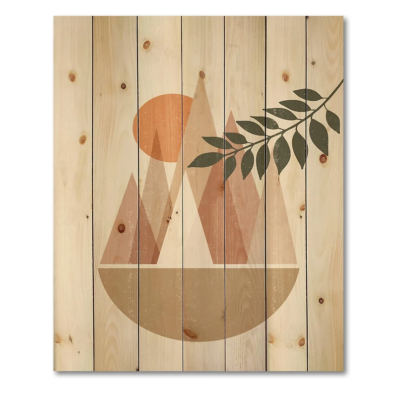 Designart - Abstract Sun and Moon In Mountains II