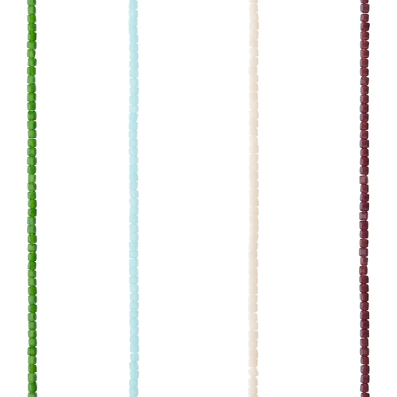 12 Pack: Purple, Green & Blue Glass Cube Beads, 3mm by Bead Landing™