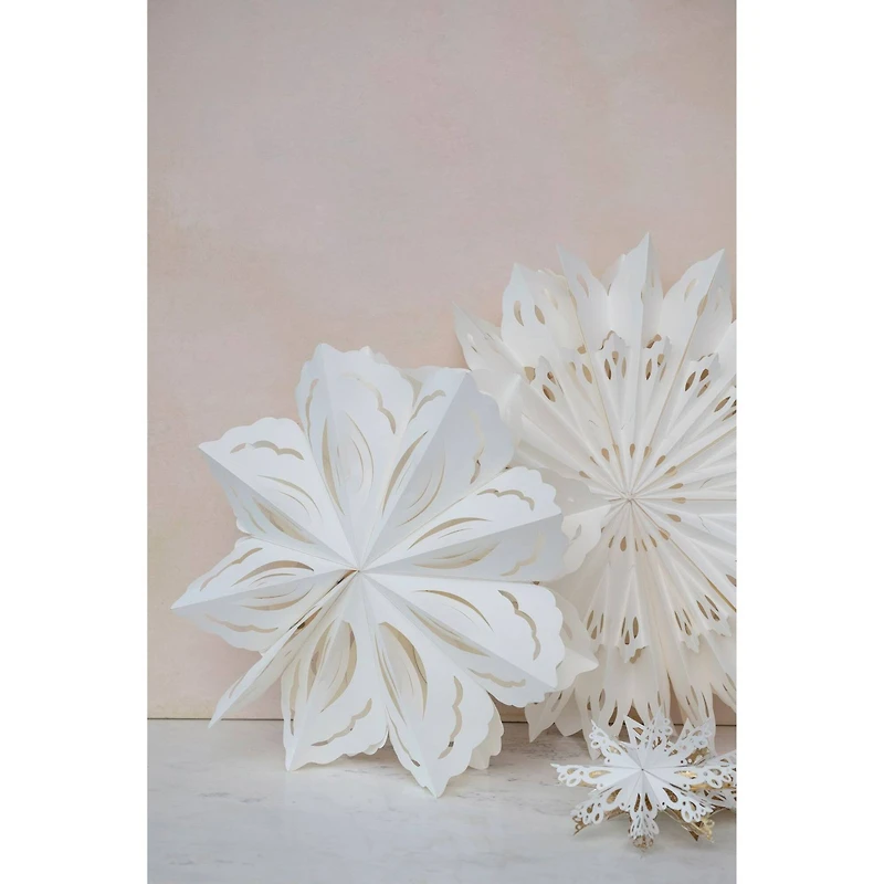 Hello Honey® 25" White Hanging Snowflake Paper Ornament
