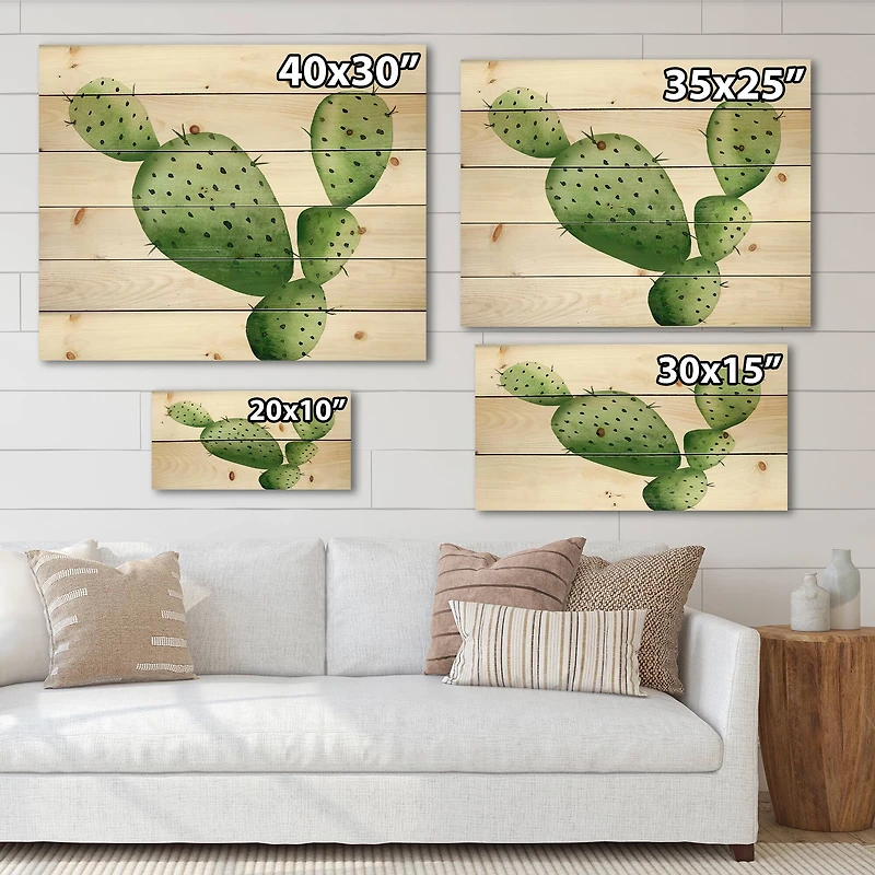Designart - Green Southwestern Cactus