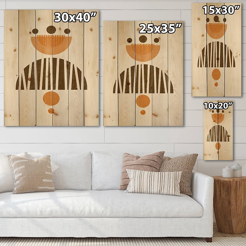 Designart - Abstract Minimal Sun and Moon In Earth Tones IV