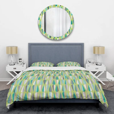 Designart 'Retro Abstract Drops VI' Mid-Century Duvet Cover Set
