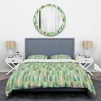 Designart 'Retro Abstract Drops VI' Mid-Century Duvet Cover Set