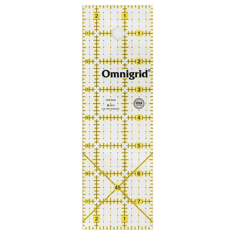 Omnigrid Clear Quilting & Sewing Ruler, 2.5" x 8"