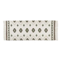 DII® Printed Off-White Hand-Loomed Shag Rug Runner