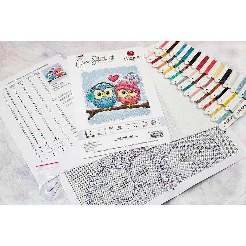 Luca-s Two Cute Owls Counted Cross Stitch Kit