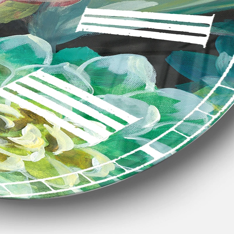 Designart 'Floral Succulents Traditional Wall Clock