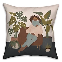 Reading Woman 18" x 18" Throw Pillow