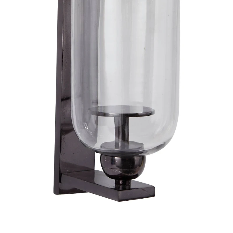 Black Aluminum Modern Wall Sconce, 6" x 8" x 16"