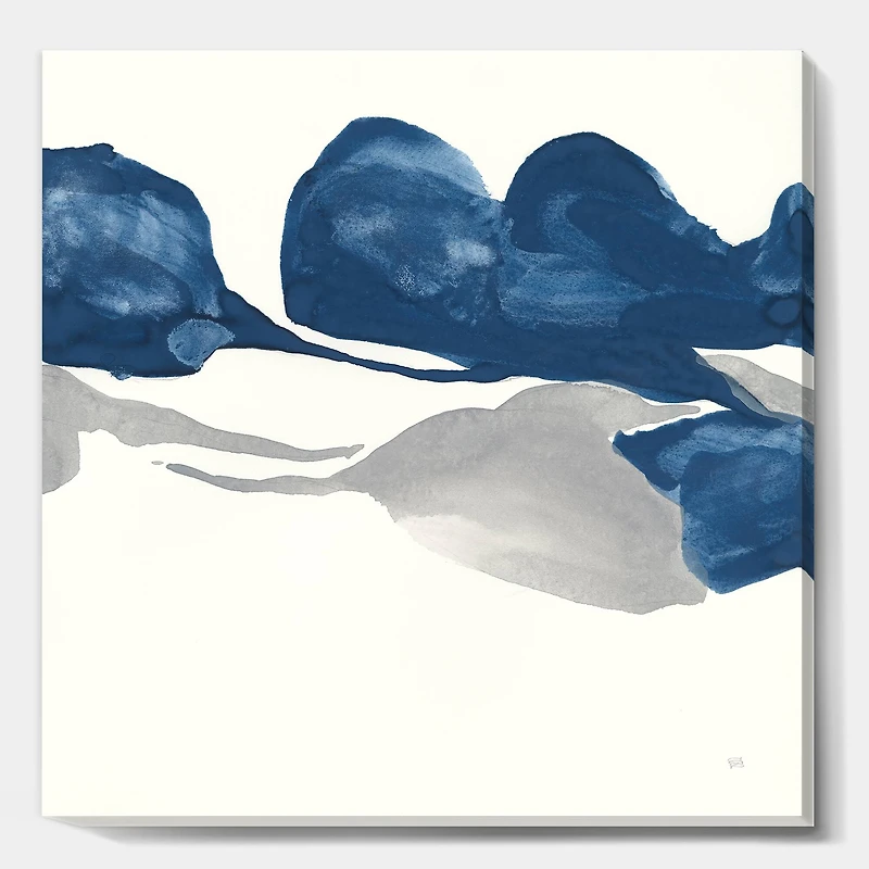 Designart - Gouache Sapphire on Gray III