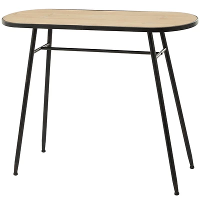 30" Brown Metal Industrial Console Table