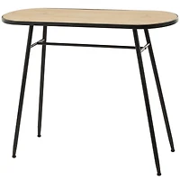 30" Brown Metal Industrial Console Table