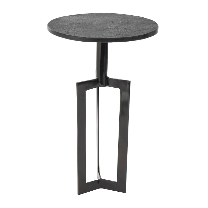 Black Aluminum Metal Tripod Accent Table Set