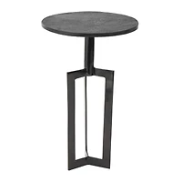 Black Aluminum Metal Tripod Accent Table Set
