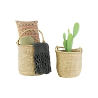 Hello Honey® Handwoven Seagrass Baskets with Handles Set