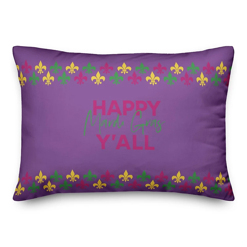 Happy Mardi Gras Throw Pillow