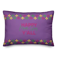Happy Mardi Gras Throw Pillow