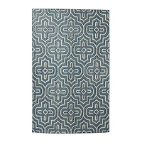 Blue Wool Modern Area Rug 5ft. x 8ft.