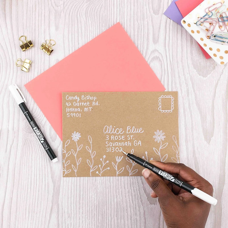 Tombow Fudenosuke White Calligraphy Brush Pens, 2ct.