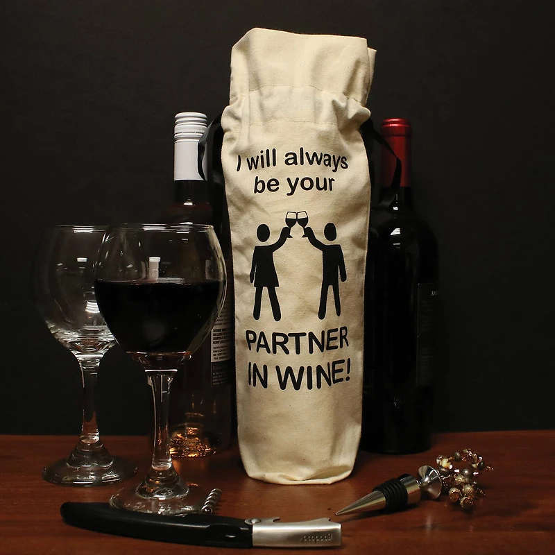 Personality Case™ Partners Canvas Wine Bag
