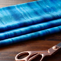 Feldman Batik Turquoise Light Blue Tonal Cotton Fabric