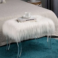 Glitzhome® 24" Faux Fur Acrylic Bench