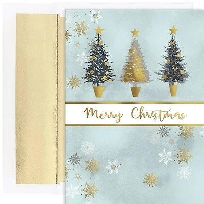 JAM Paper 5" x 7" Christmas Tree Trio Cards & Matching Envelopes Set, 18ct.