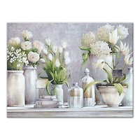 Flower Vases Still Life  18" x 24" Canvas Wall Art