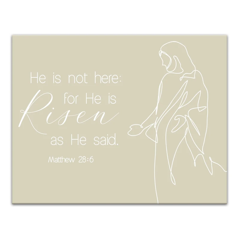 Risen Bible Jesus 1 11" x 14" Canvas Wall Art
