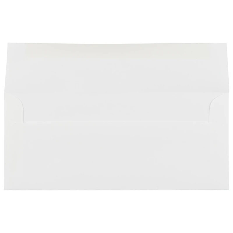 JAM Paper 4.12" x 9.5" Bright White Wove Strathmore Business Envelopes, 50ct.