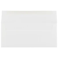 JAM Paper 4.12" x 9.5" Bright White Wove Strathmore Business Envelopes, 50ct.