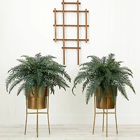 34" Artificial River Fern Plant in Metal Planter with Stand