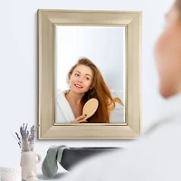 Head West 31" Brushed Nickel Pave Textured Framed Wall Vanity Mirror