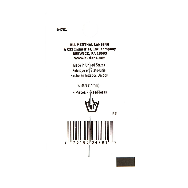 LaMode 7/16" Translucent White Shank Buttons, 4ct.