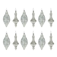 12ct. Glittery Glass Finial Drop Ornaments