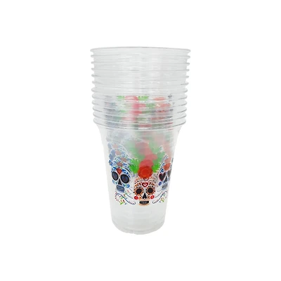 16oz. Day of the Dead Plastic Cups, 12ct. by Ashland®