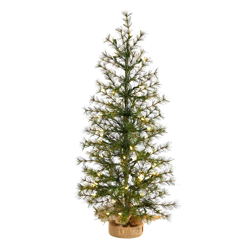 3ft. Pre-Lit Artificial Christmas Tree in Burlap Base, Clear LED Lights