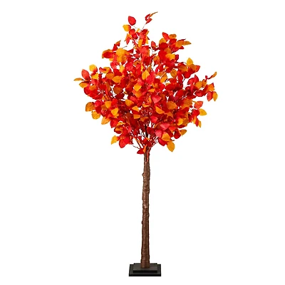 5ft. Pre-Lit Autumn Artificial Fall Tree with 200 Warm White LED Lights