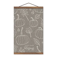 Gray Count Your Blessings Hanging Canvas