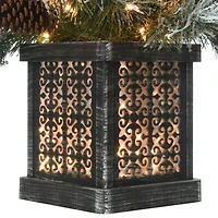 4ft. Pre-Lit Snowy Bedford Pine Entrance Artificial Christmas Tree, Clear Lights