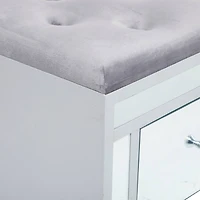 Grey Wood Glam Bench, 47" x 16" x 18"