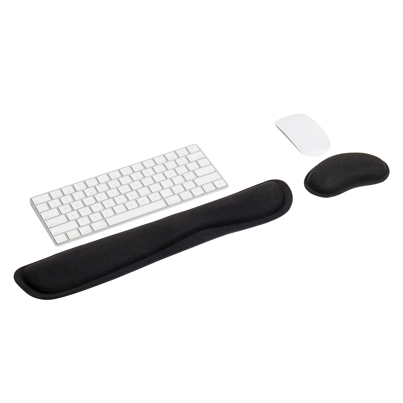 Mind Reader Harmony Collection Black Ergonomic Wrist Rest Set for Keyboard & Mouse