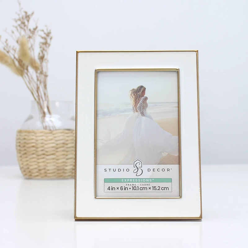 Expressions™ White with Gold Outline Wall Frame by Studio Décor