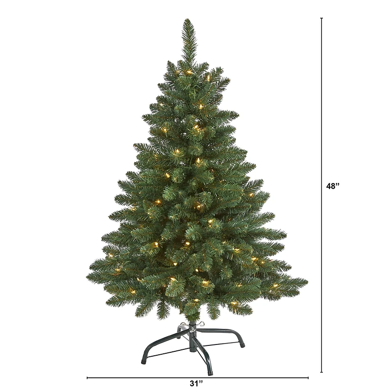 4ft. Pre-Lit Northern Rocky Spruce Artificial Christmas Tree, Clear LED Lights